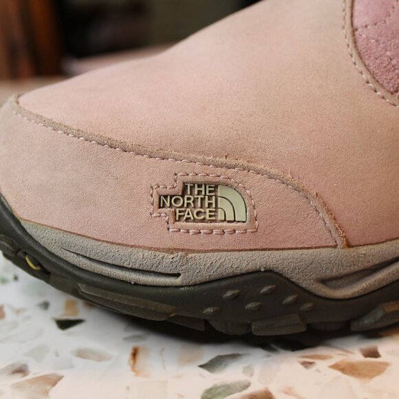 The North Face Women's Pink Leather/Suede Winter Snow Boots 8 M Faux Fur Zip - Picture 10 of 14